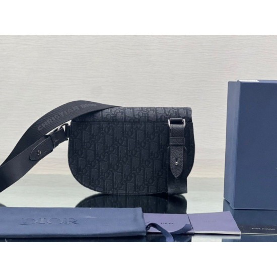 Replica Christian Dior Saddle Men Pouch Dior Oblique Jacquard nero