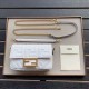 Replica Borsa Fendi Mini Baguette Motivo FF Bianca