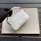 Replica Borsa Fendi Mini Baguette Motivo FF Bianca