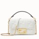 Replica Borsa Fendi Mini Baguette Motivo FF Bianca