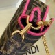 Replica Borsa Mini Baguette Fendi Tessuto FF Con Finiture Fucsia