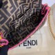 Replica Borsa Mini Baguette Fendi Tessuto FF Con Finiture Fucsia