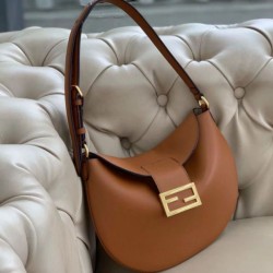Replica Borsa Hobo Croissant Piccola Fendi Marrone