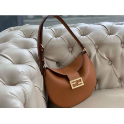 Replica Borsa Hobo Croissant Piccola Fendi Marrone