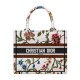 Replica Christian Dior Small Dior Book Tote Bianco Multicolor Ricamo Dior Petites Fleurs
