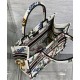 Replica Christian Dior Small Dior Book Tote Bianco Multicolor Ricamo Dior Petites Fleurs