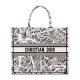 Replica Christian Dior Large Dior Book Tote Borsa con motivo Plan de Paris ricamato nera / bianca