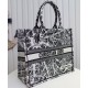 Replica Christian Dior Large Dior Book Tote Borsa con motivo Plan de Paris ricamato nera / bianca