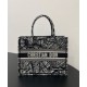 Replica Christian Dior Medium Dior Book Tote Borsa con motivo Plan de Paris ricamato nera