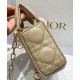 Replica Borsa Christian Dior Micro Lady d-Joy Latte Patent Cannage Vitello Albicocca