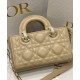 Replica Borsa Christian Dior Micro Lady d-Joy Latte Patent Cannage Vitello Albicocca