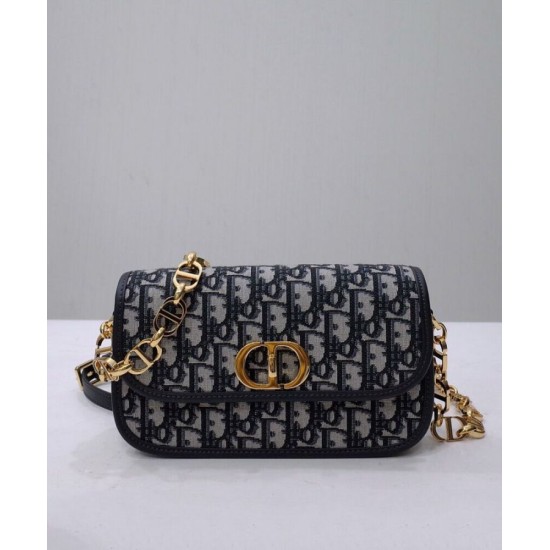 Replica Christian Dior 30 Montaigne Avenue Bag Box pelle di vitello blu scuro