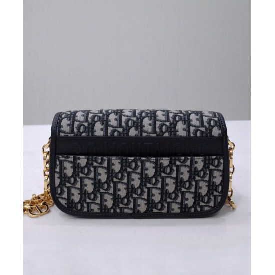 Replica Christian Dior 30 Montaigne Avenue Bag Box pelle di vitello blu scuro