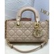 Replica Borsa Christian Dior Small Lady D-Joy Latte Patent Cannage Vitello Albicocca