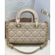 Replica Borsa Christian Dior Small Lady D-Joy Latte Patent Cannage Vitello Albicocca