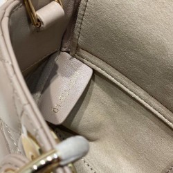 Replica Borsa Christian Dior Small Lady D-Joy Latte Patent Cannage Vitello Albicocca