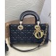 Replica Borsa Christian Dior Small Lady D-Joy Latte Patent Cannage Vitello Nero