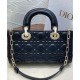 Replica Borsa Christian Dior Small Lady D-Joy Latte Patent Cannage Vitello Nero