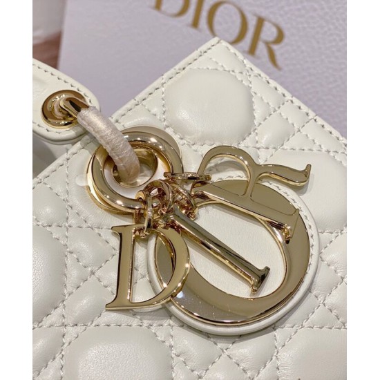 Replica Christian Dior Small Lady D-Joy Bag Latte Patent Cannage Calfskin Cream