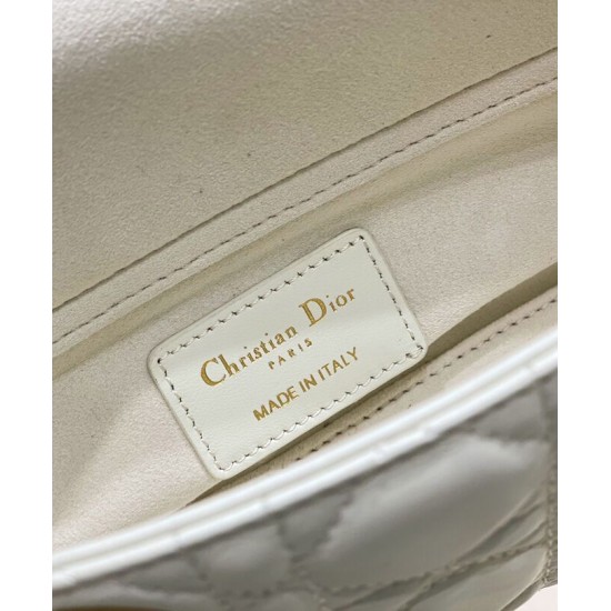 Replica Christian Dior Small Lady D-Joy Bag Latte Patent Cannage Calfskin Cream