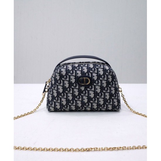 Replica Borsa Christian Dior Mini 30 Montaigne D-Cosy blu scuro