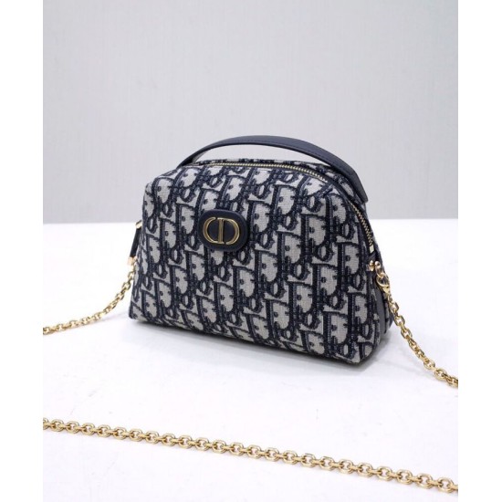 Replica Borsa Christian Dior Mini 30 Montaigne D-Cosy blu scuro