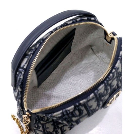 Replica Borsa Christian Dior Mini 30 Montaigne D-Cosy blu scuro