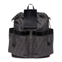 Replica Zaino jacquard Fendi con coulisse FF 7VZ056 Nero