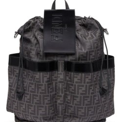 Replica Zaino jacquard Fendi con coulisse FF 7VZ056 Nero
