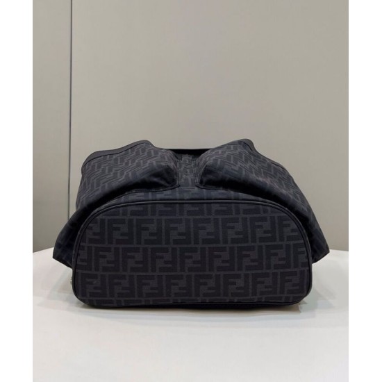 Replica Zaino jacquard Fendi con coulisse FF 7VZ056 Nero