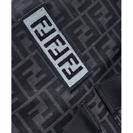 Replica Zaino jacquard Fendi con coulisse FF 7VZ056 Nero