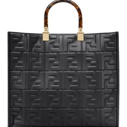 Replica Fendi borsa tote media con motivo Sunshine FF 8BH386 nera