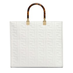 Replica Fendi borsa tote media con motivo Sunshine FF 8BH386 crema