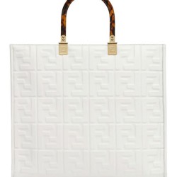 Replica Fendi borsa tote media con motivo Sunshine FF 8BH386 crema