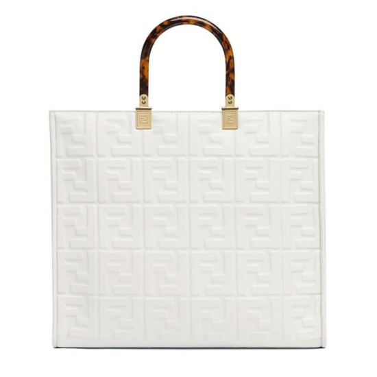 Replica Fendi borsa tote media con motivo Sunshine FF 8BH386 crema