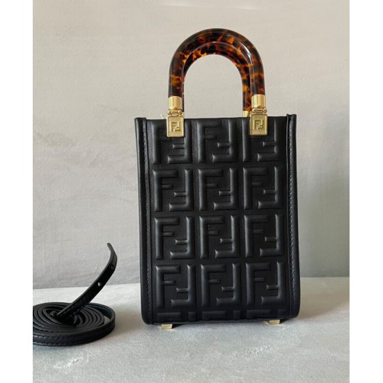 Replica Borsa shopper Fendi Mini Sunshine 8BS051 nera