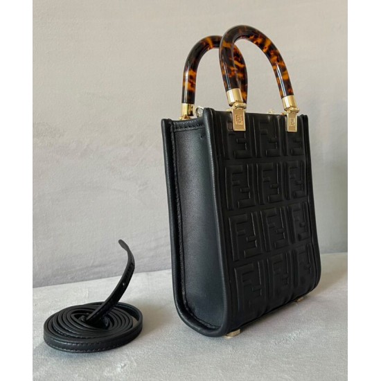 Replica Borsa shopper Fendi Mini Sunshine 8BS051 nera