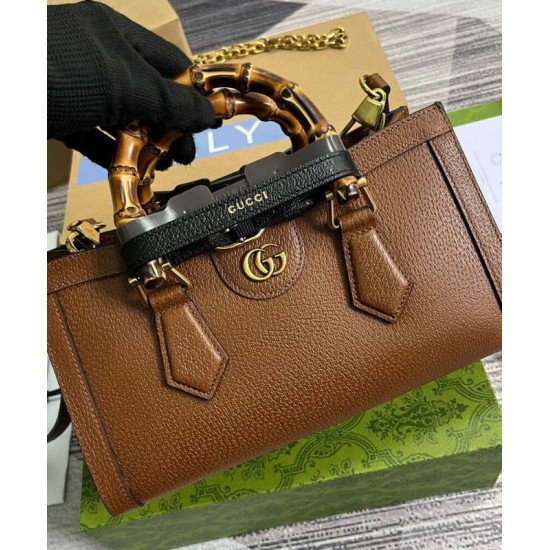 Replica Borsa a tracolla piccola Gucci Diana 735153 Caffè