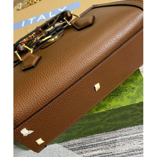 Replica Borsa a tracolla piccola Gucci Diana 735153 Caffè