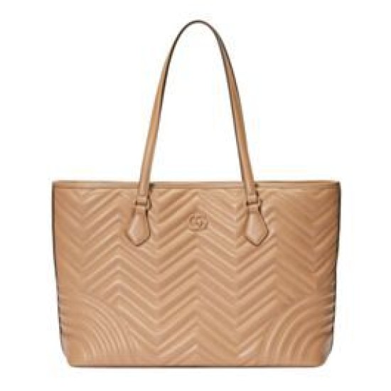 Replica Borsa tote grande Gucci GG Marmont 739684 Albicocca