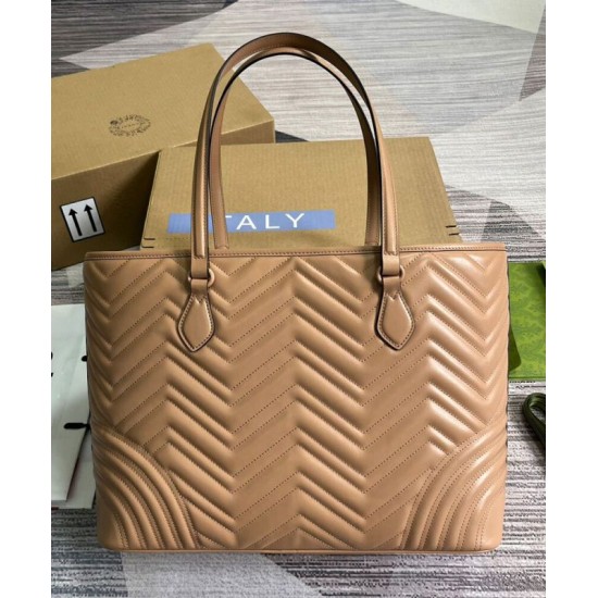 Replica Borsa tote grande Gucci GG Marmont 739684 Albicocca
