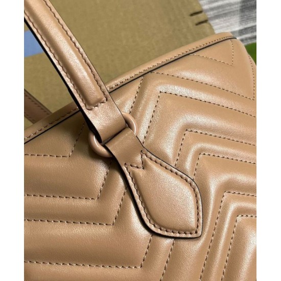 Replica Borsa tote grande Gucci GG Marmont 739684 Albicocca