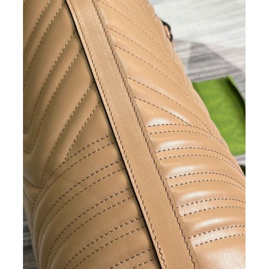 Replica Borsa tote grande Gucci GG Marmont 739684 Albicocca