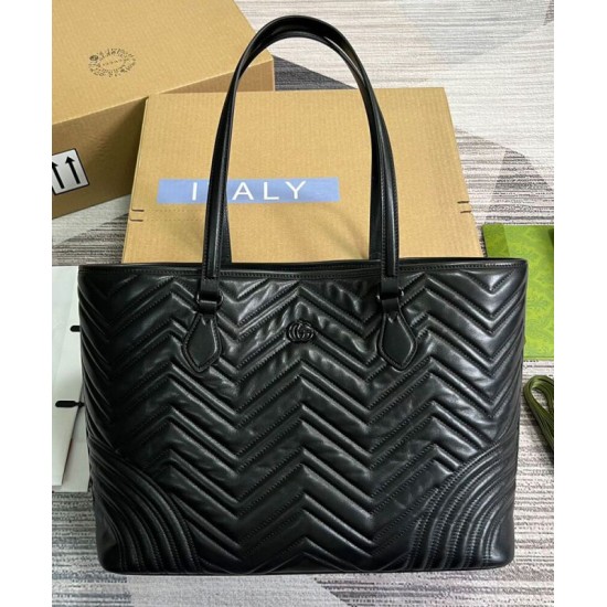 Replica Borsa tote grande Gucci GG Marmont 739684 nera