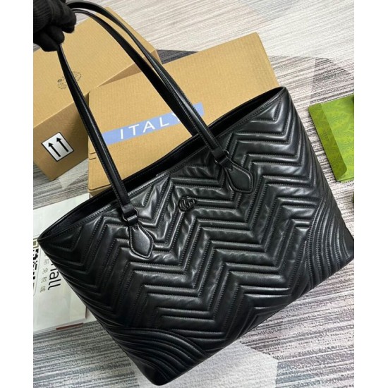 Replica Borsa tote grande Gucci GG Marmont 739684 nera