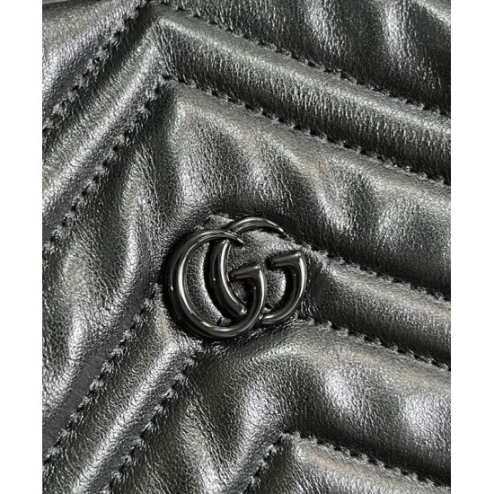 Replica Borsa tote grande Gucci GG Marmont 739684 nera