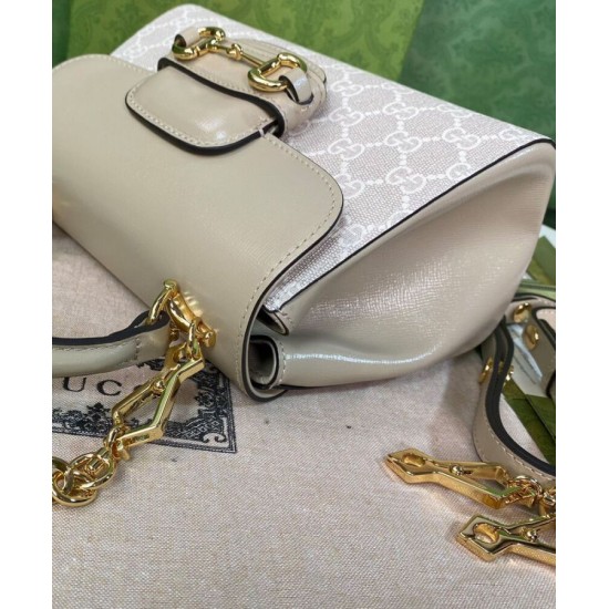 Replica Mini Borsa Gucci Horsebit 1955 703848 Crema