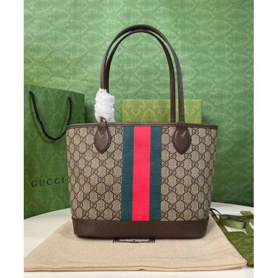 Replica Borsa tote piccola Ophidia Gucci 726762 Caffè scuro
