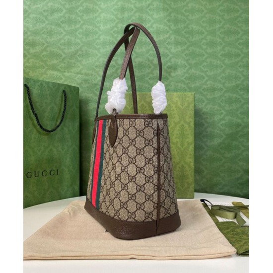 Replica Borsa tote piccola Ophidia Gucci 726762 Caffè scuro