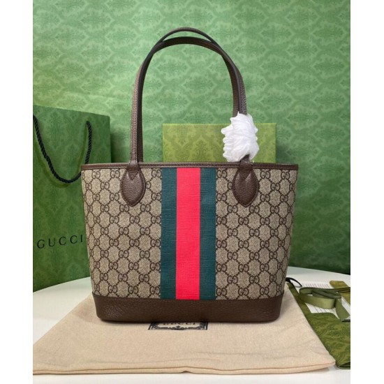 Replica Borsa tote piccola Ophidia Gucci 726762 Caffè scuro